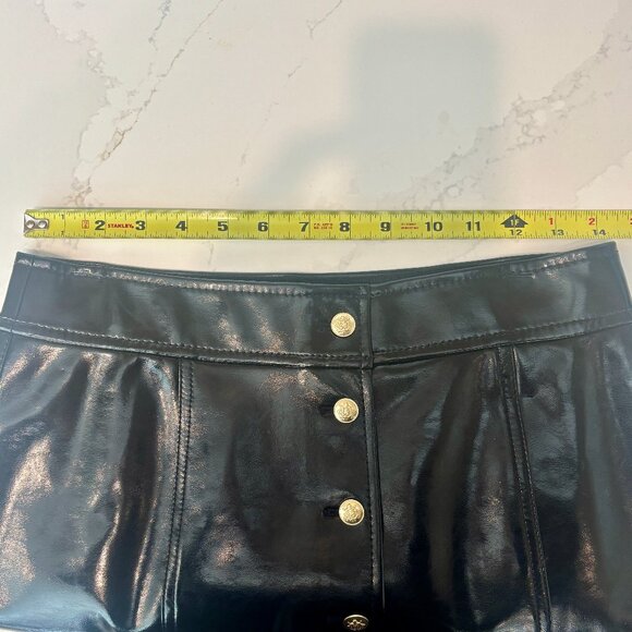 J. Crew Black Skirt Faux Patent Leather Sz 6  **NWT… - Picture 11 of 15